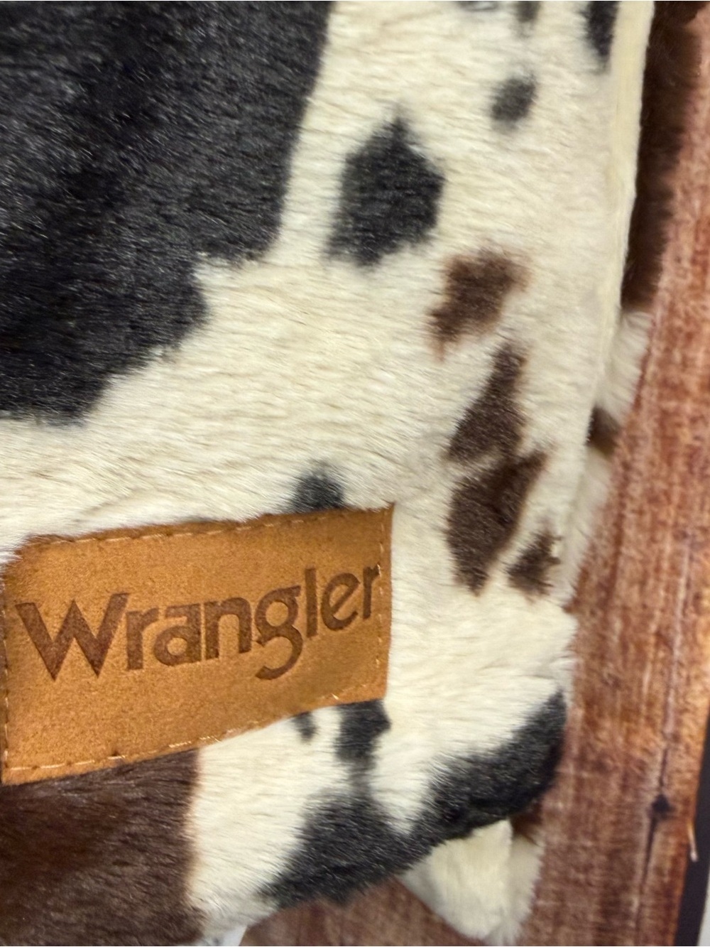 Wrangler MINKY faux fur cowhide throw blanket soft